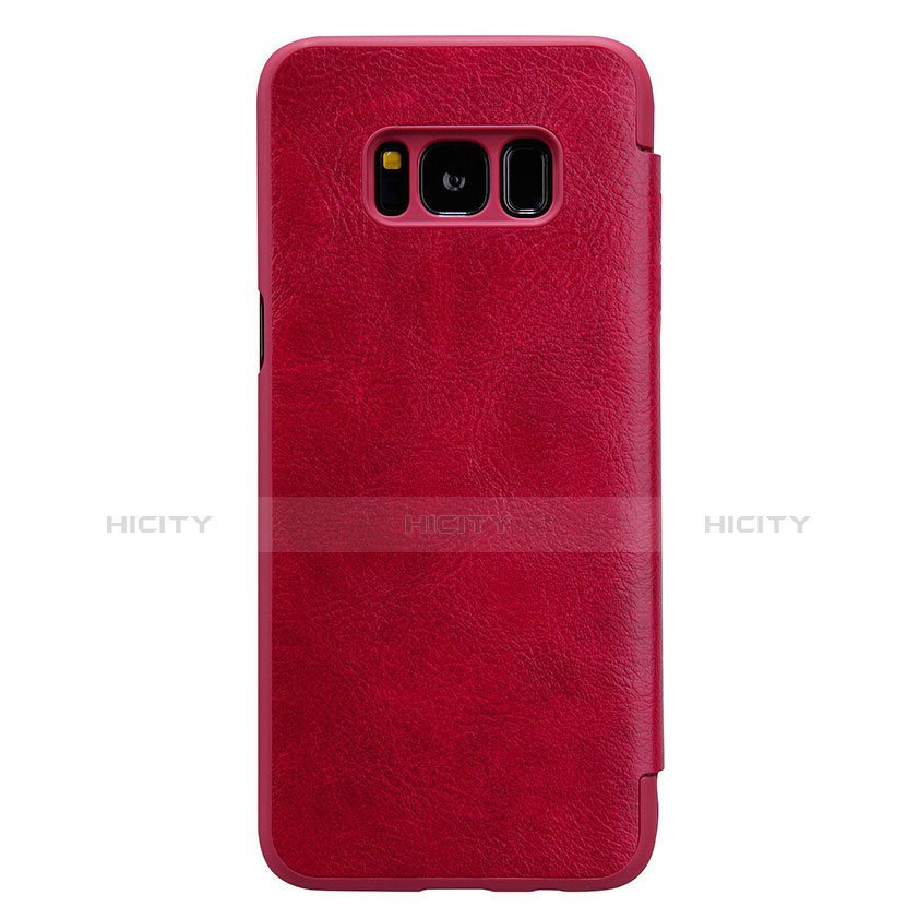 Funda de Cuero Cartera con Soporte L01 para Samsung Galaxy S8 Plus Rojo