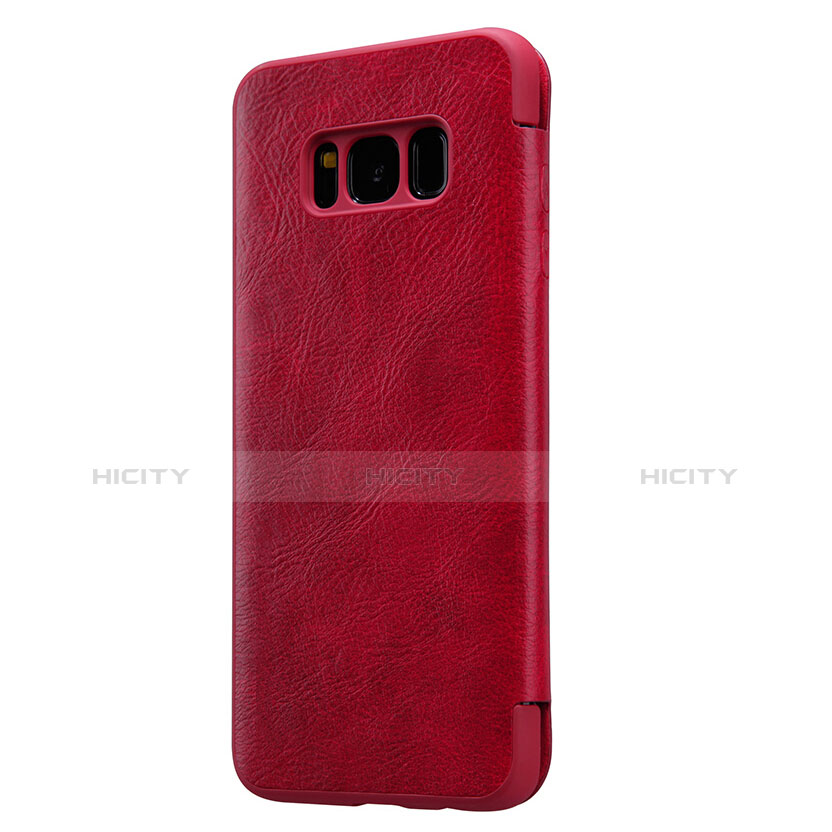 Funda de Cuero Cartera con Soporte L01 para Samsung Galaxy S8 Rojo