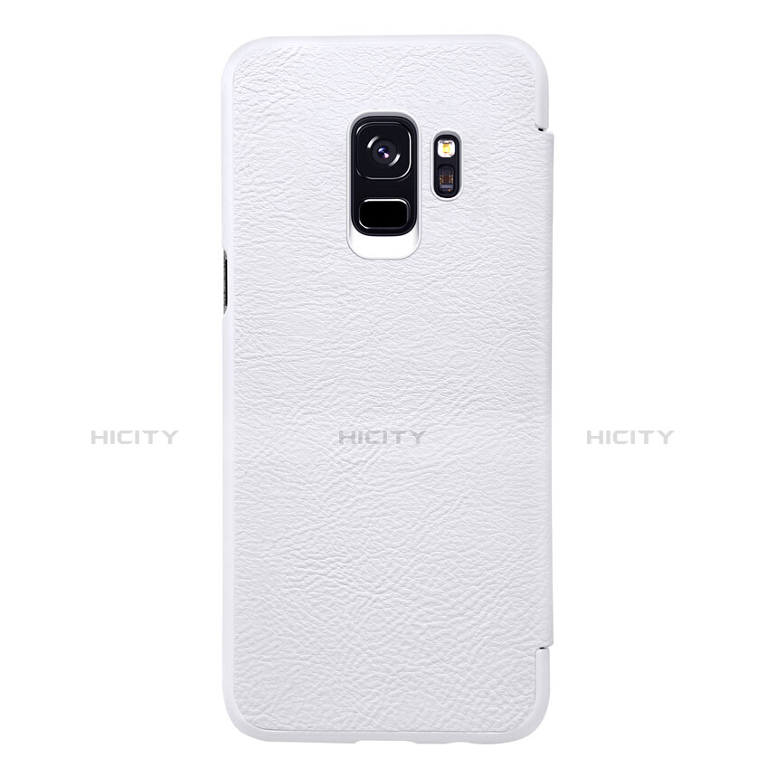 Funda de Cuero Cartera con Soporte L01 para Samsung Galaxy S9 Blanco