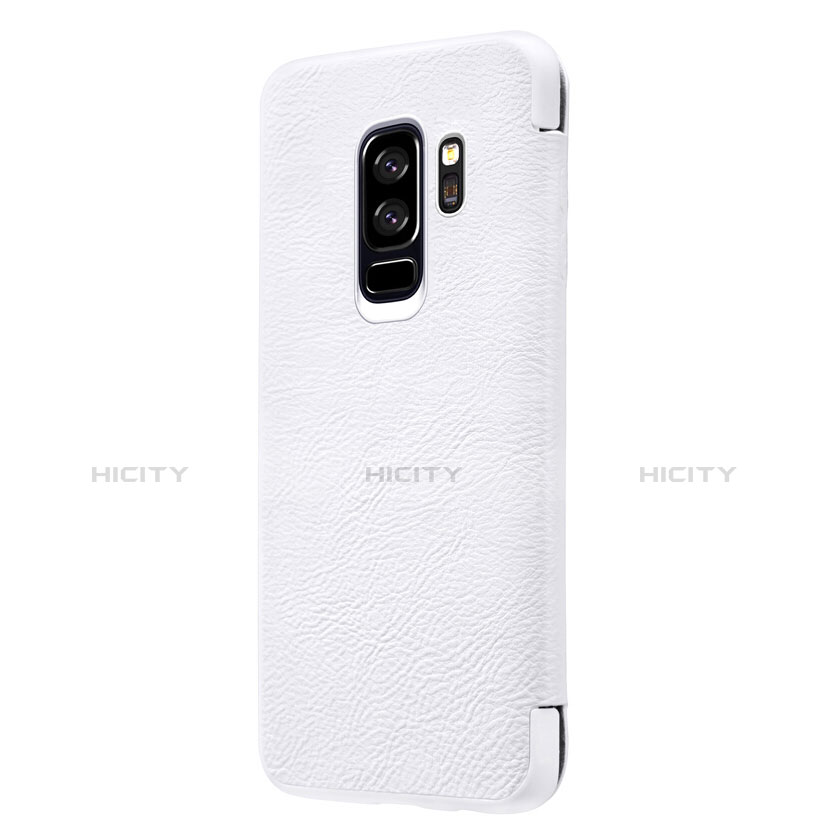 Funda de Cuero Cartera con Soporte L01 para Samsung Galaxy S9 Plus Blanco