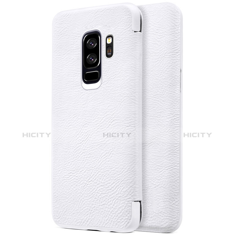 Funda de Cuero Cartera con Soporte L01 para Samsung Galaxy S9 Plus Blanco