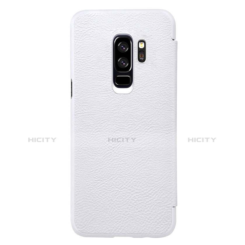 Funda de Cuero Cartera con Soporte L01 para Samsung Galaxy S9 Plus Blanco