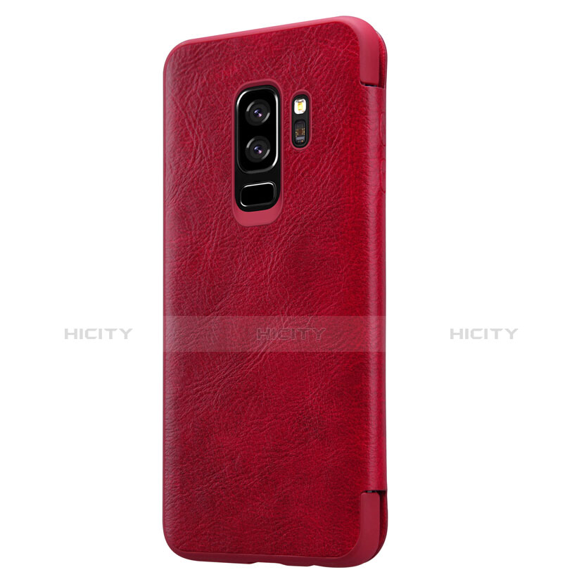 Funda de Cuero Cartera con Soporte L01 para Samsung Galaxy S9 Plus Rojo