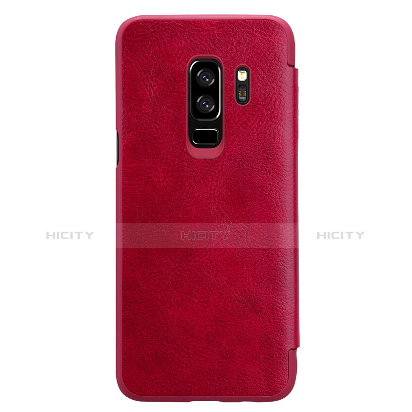 Funda de Cuero Cartera con Soporte L01 para Samsung Galaxy S9 Plus Rojo