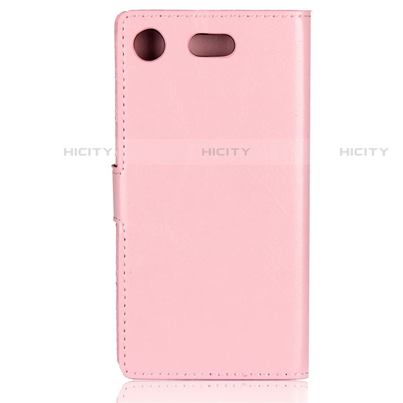 Funda de Cuero Cartera con Soporte L01 para Sony Xperia XZ1 Compact Rosa