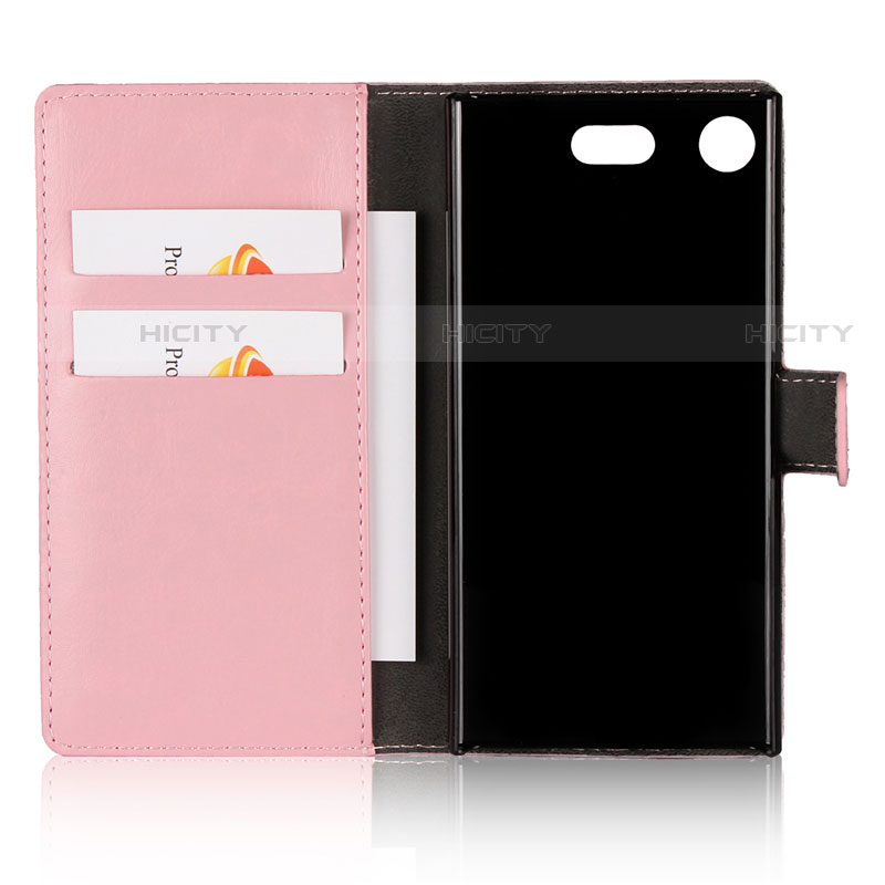 Funda de Cuero Cartera con Soporte L01 para Sony Xperia XZ1 Compact Rosa