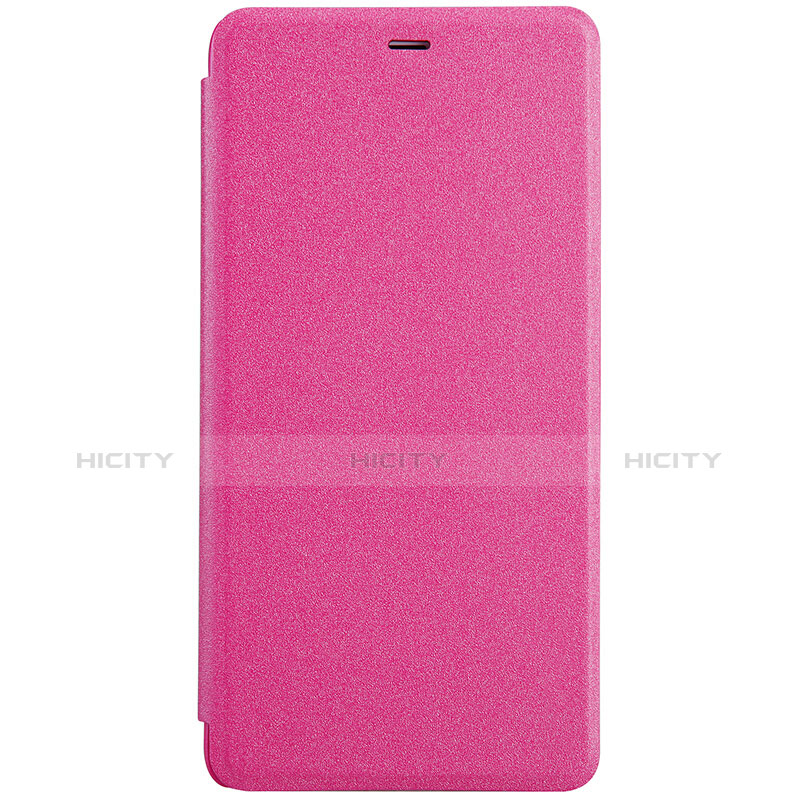 Funda de Cuero Cartera con Soporte L01 para Xiaomi Mi 5S Plus Rosa Roja