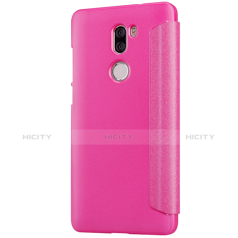 Funda de Cuero Cartera con Soporte L01 para Xiaomi Mi 5S Plus Rosa Roja