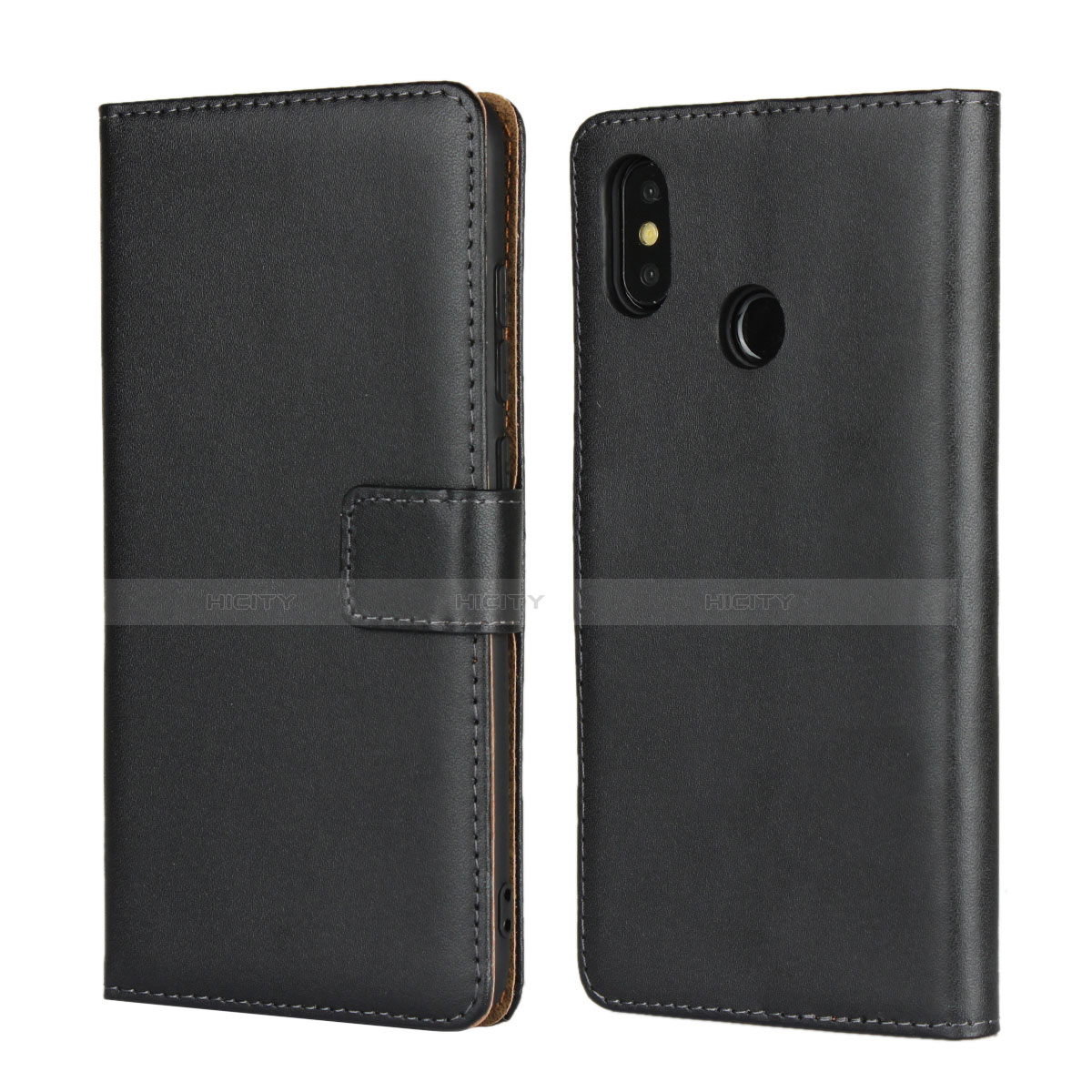 Funda de Cuero Cartera con Soporte L01 para Xiaomi Mi 8 Negro