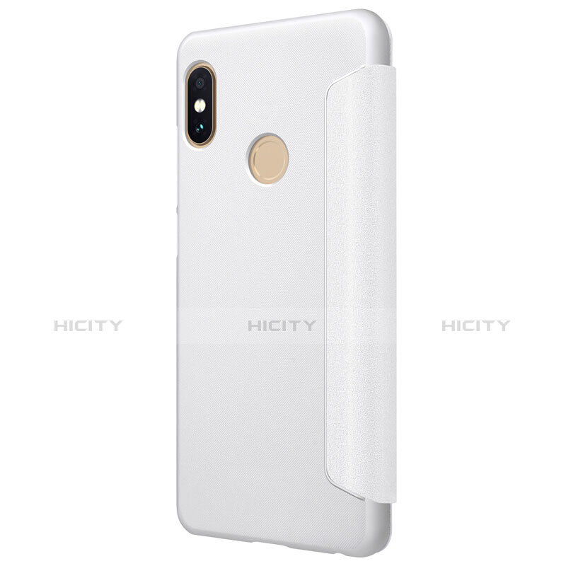 Funda de Cuero Cartera con Soporte L01 para Xiaomi Redmi Note 5 AI Dual Camera Blanco