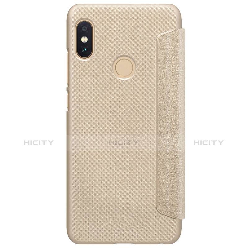 Funda de Cuero Cartera con Soporte L01 para Xiaomi Redmi Note 5 AI Dual Camera Oro