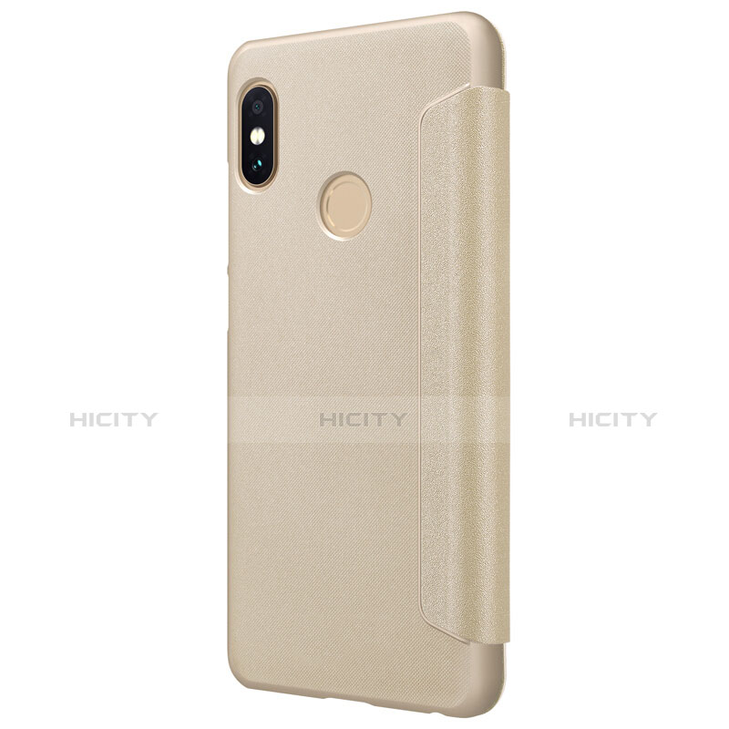 Funda de Cuero Cartera con Soporte L01 para Xiaomi Redmi Note 5 AI Dual Camera Oro