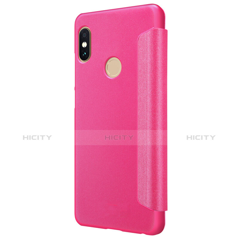 Funda de Cuero Cartera con Soporte L01 para Xiaomi Redmi Note 5 AI Dual Camera Rojo