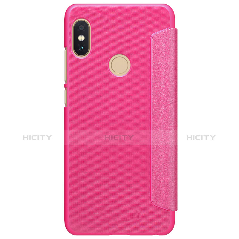 Funda de Cuero Cartera con Soporte L01 para Xiaomi Redmi Note 5 Pro Rojo