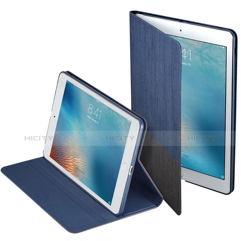 Funda de Cuero Cartera con Soporte L02 para Apple iPad Mini 3 Azul