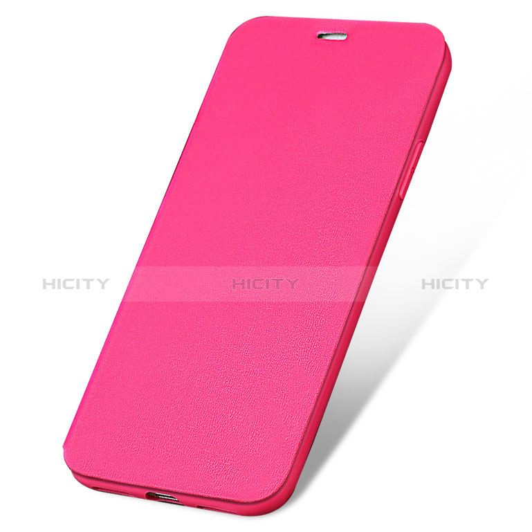 Funda de Cuero Cartera con Soporte L02 para Apple iPhone 8 Plus Rosa Roja