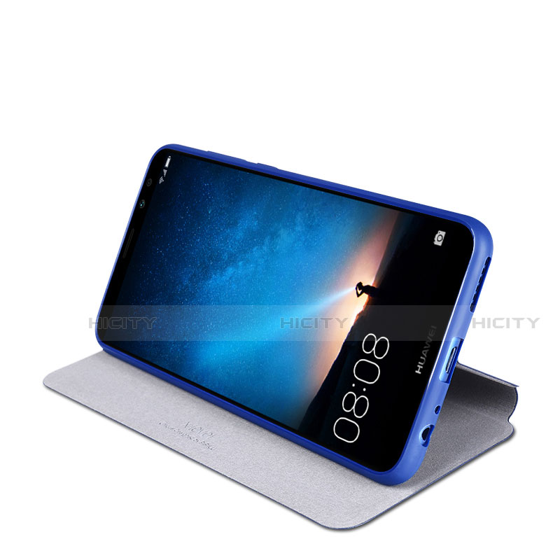 Funda de Cuero Cartera con Soporte L02 para Huawei G10 Azul