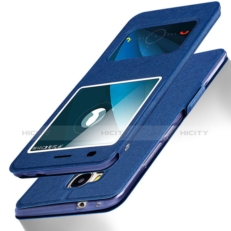 Funda de Cuero Cartera con Soporte L02 para Huawei Honor 5X Azul