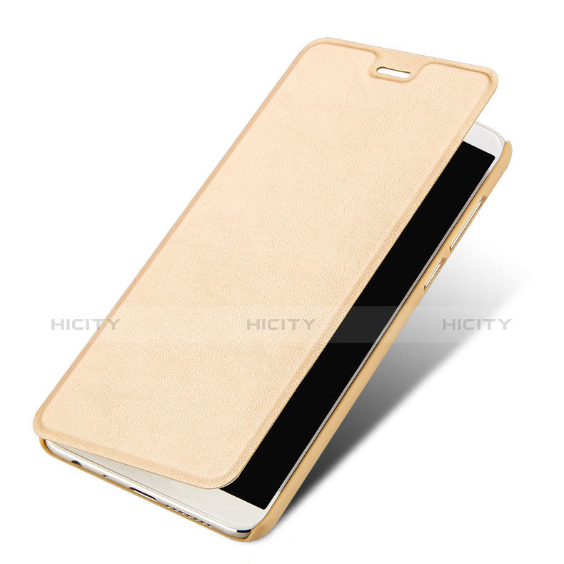 Funda de Cuero Cartera con Soporte L02 para Huawei Honor V10 Oro