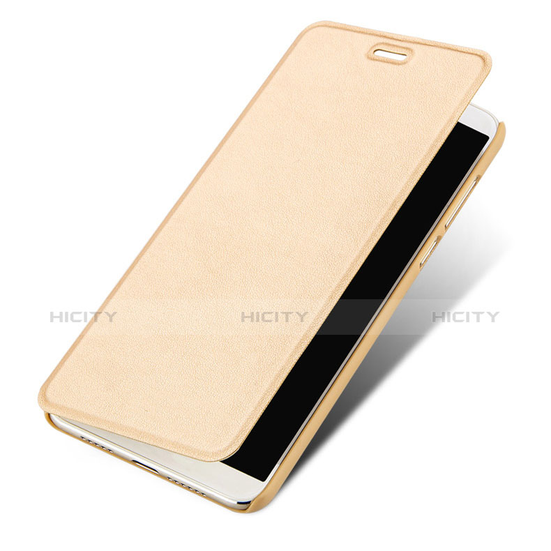 Funda de Cuero Cartera con Soporte L02 para Huawei Honor V9 Play Oro