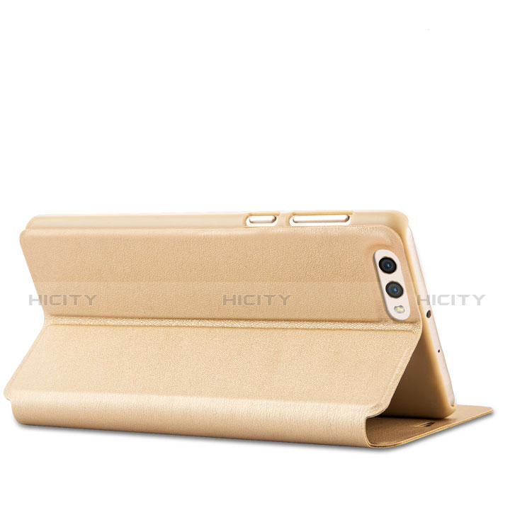 Funda de Cuero Cartera con Soporte L02 para Huawei Honor View 10 Oro