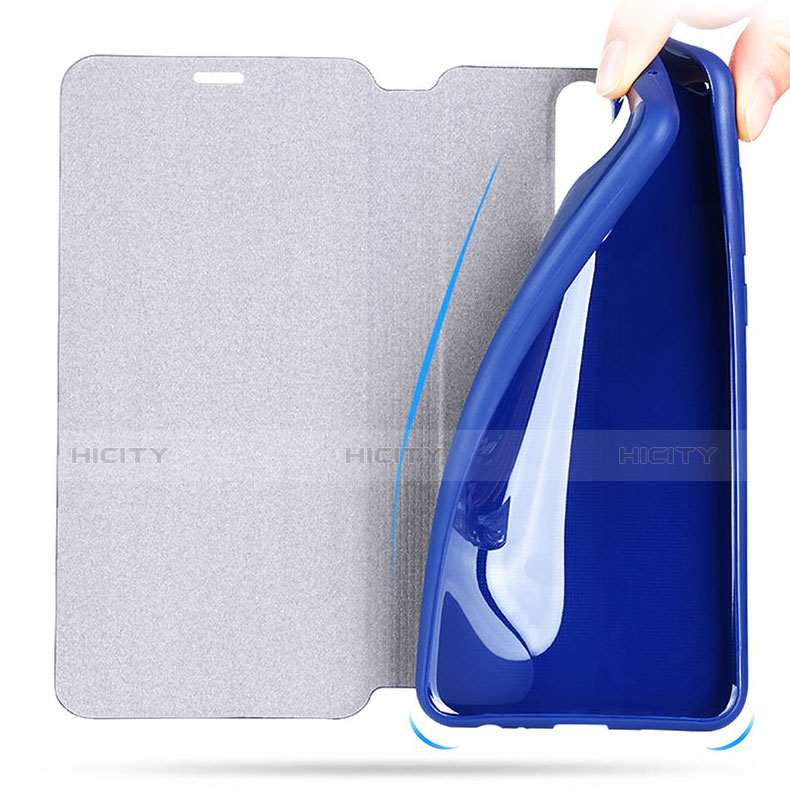 Funda de Cuero Cartera con Soporte L02 para Huawei Maimang 6 Azul