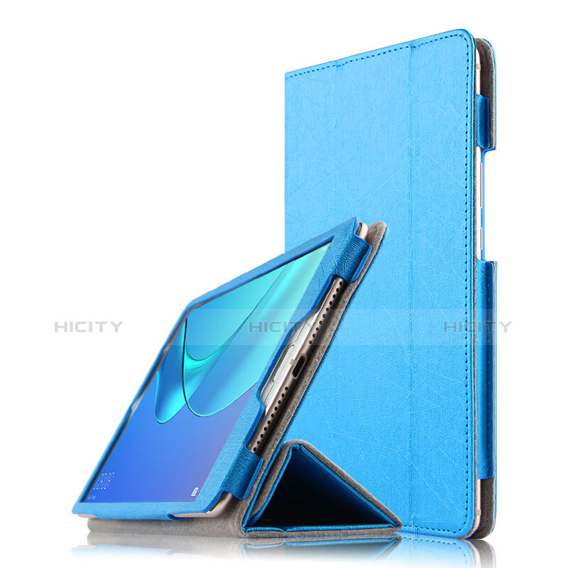 Funda de Cuero Cartera con Soporte L02 para Huawei MediaPad M5 8.4 SHT-AL09 SHT-W09 Azul