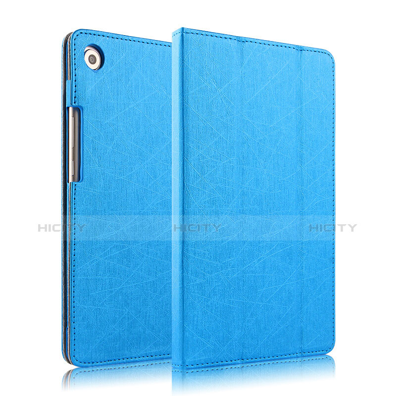 Funda de Cuero Cartera con Soporte L02 para Huawei MediaPad M5 8.4 SHT-AL09 SHT-W09 Azul