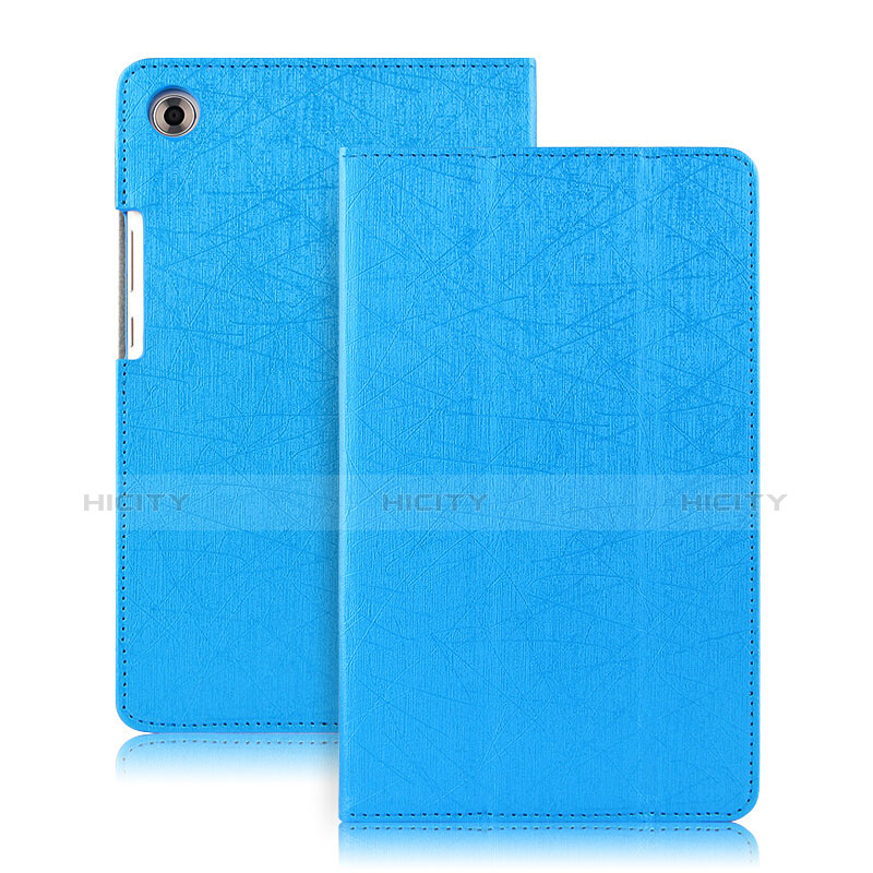 Funda de Cuero Cartera con Soporte L02 para Huawei MediaPad M5 8.4 SHT-AL09 SHT-W09 Azul