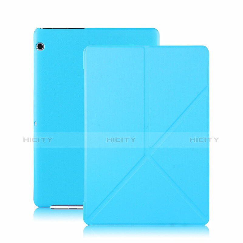 Funda de Cuero Cartera con Soporte L02 para Huawei MediaPad T3 10 AGS-L09 AGS-W09 Azul Cielo