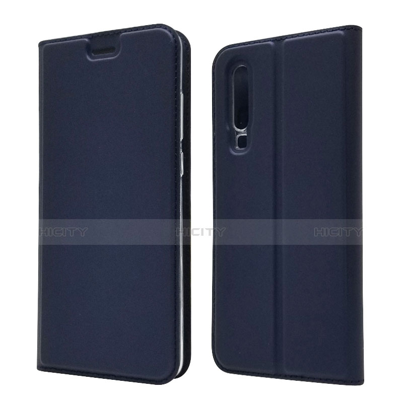 Funda de Cuero Cartera con Soporte L02 para Huawei P30 Azul