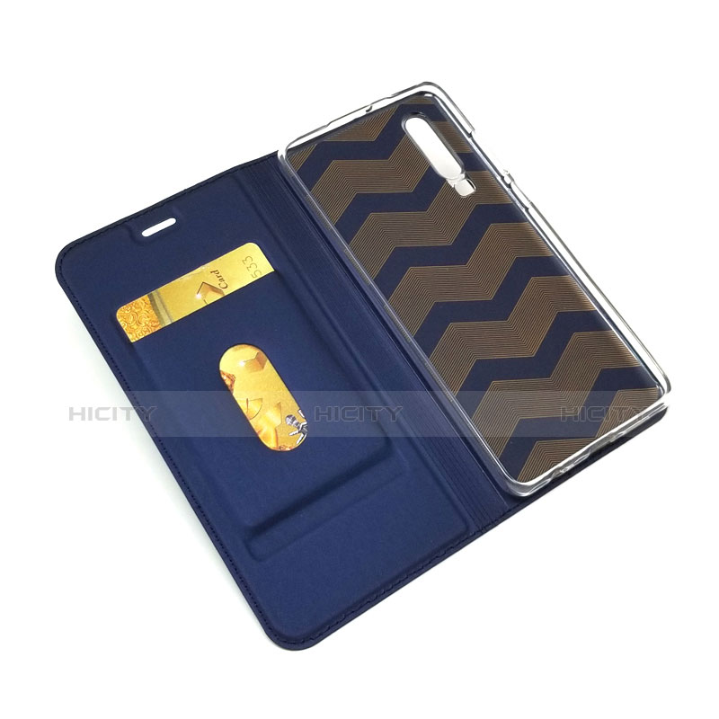 Funda de Cuero Cartera con Soporte L02 para Huawei P30 Azul