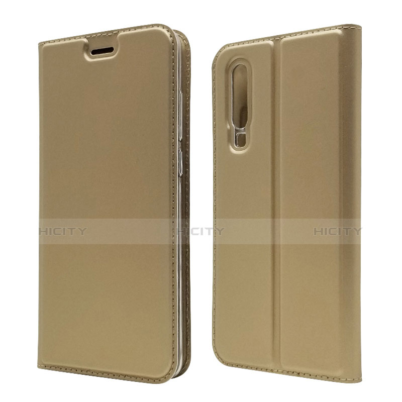 Funda de Cuero Cartera con Soporte L02 para Huawei P30 Oro