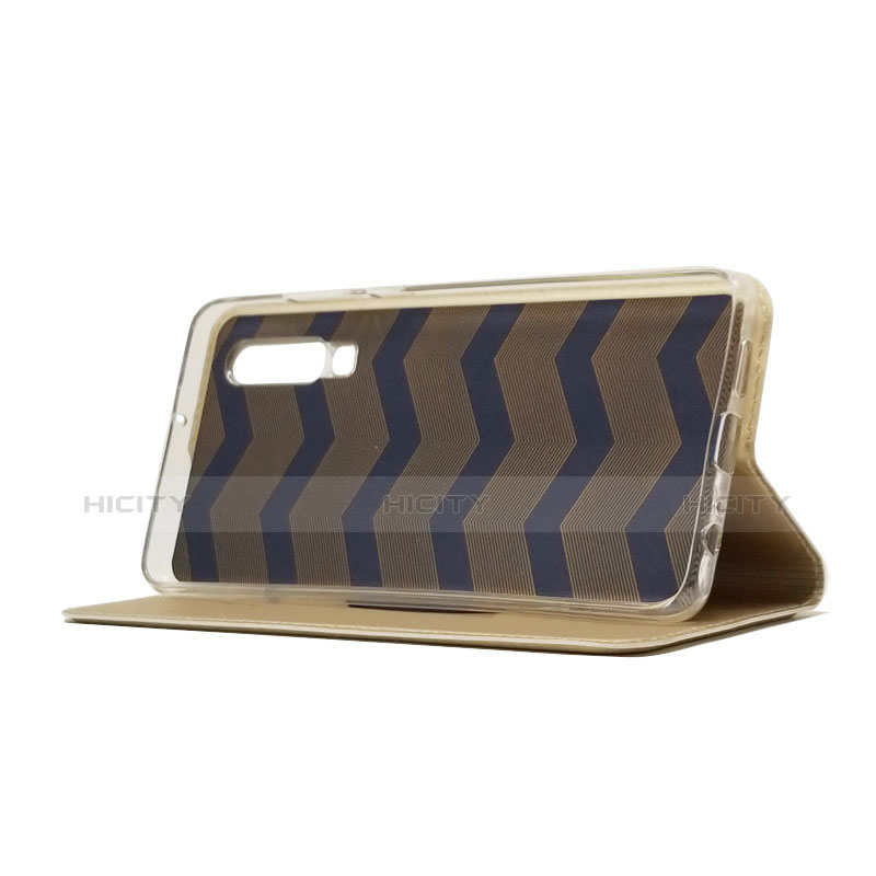 Funda de Cuero Cartera con Soporte L02 para Huawei P30 Oro