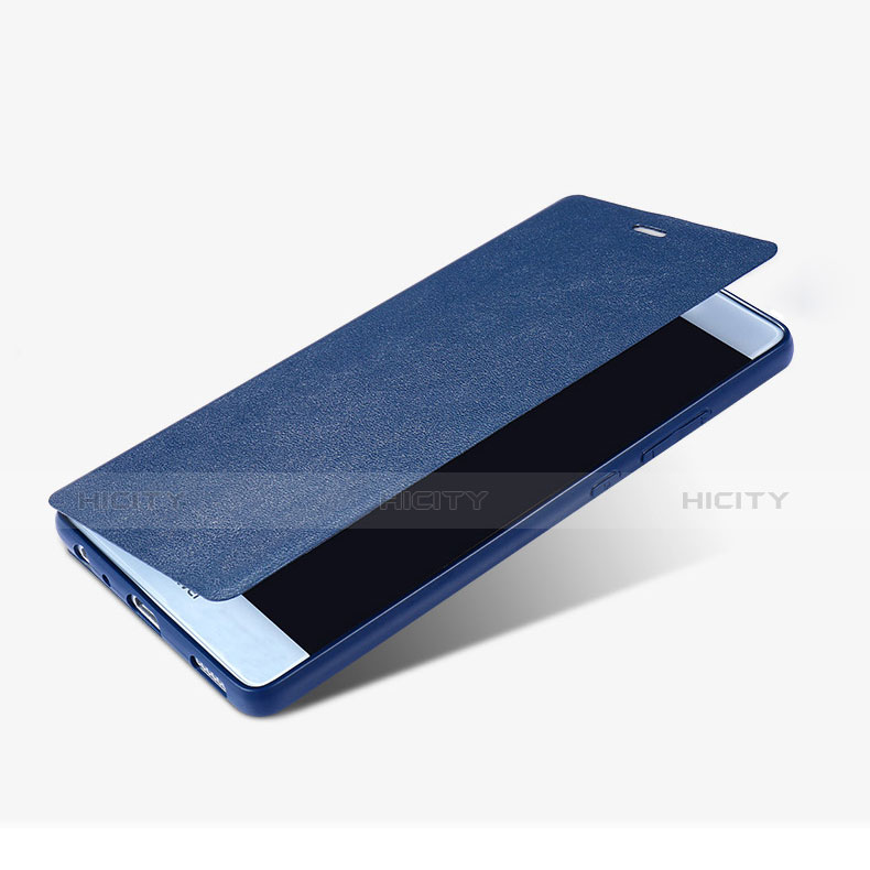 Funda de Cuero Cartera con Soporte L02 para Huawei P9 Azul