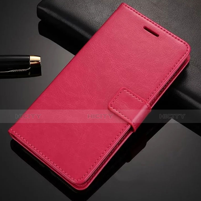 Funda de Cuero Cartera con Soporte L02 para Nokia 6.1 Plus Rosa Roja