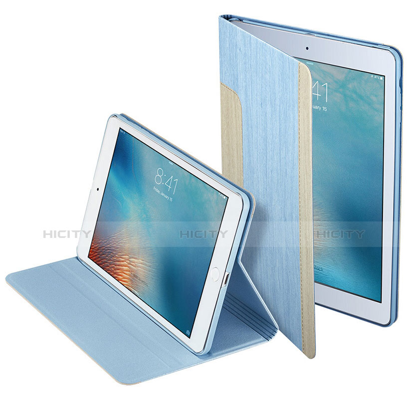 Funda de Cuero Cartera con Soporte L03 para Apple iPad Mini 2 Azul Cielo