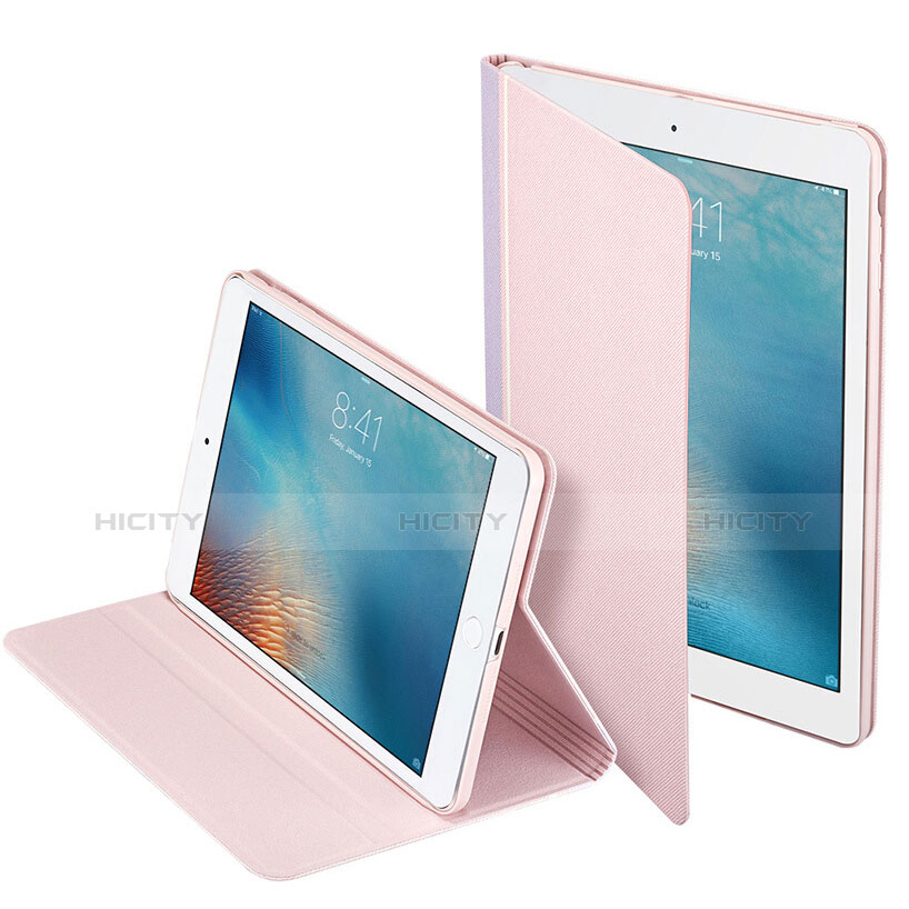 Funda de Cuero Cartera con Soporte L03 para Apple iPad Mini 2 Rosa