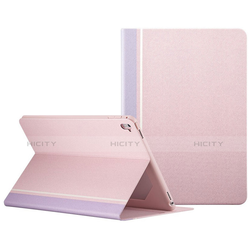 Funda de Cuero Cartera con Soporte L03 para Apple iPad Pro 9.7 Rosa