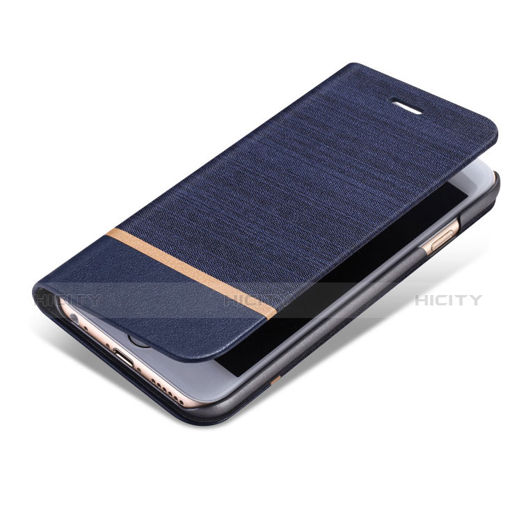 Funda de Cuero Cartera con Soporte L03 para Apple iPhone 6S Azul