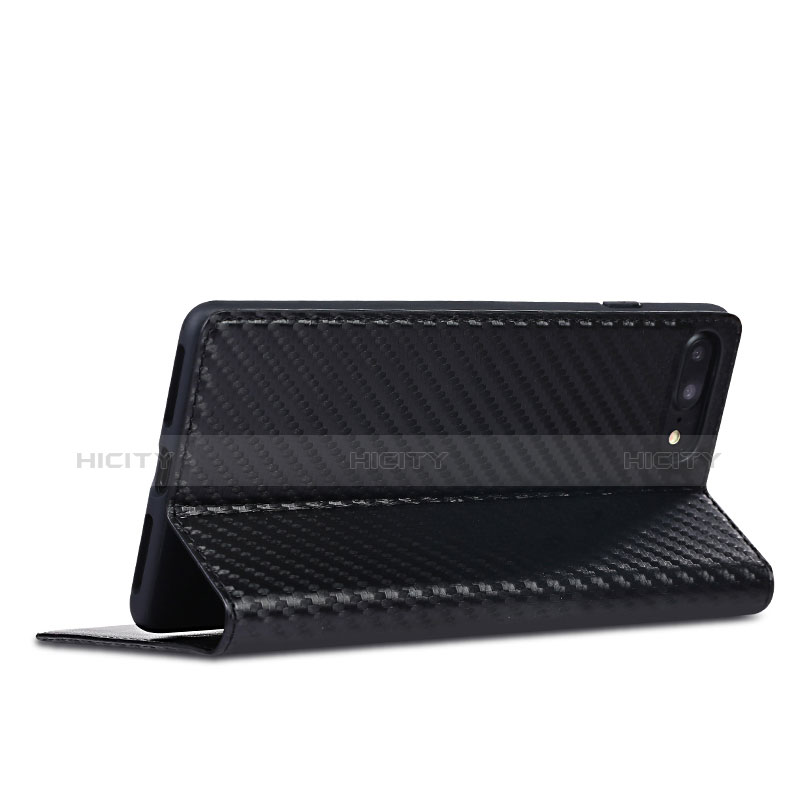 Funda de Cuero Cartera con Soporte L03 para Apple iPhone 7 Plus Negro