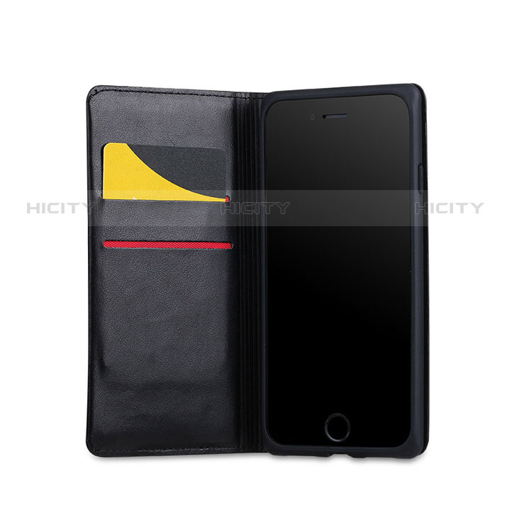 Funda de Cuero Cartera con Soporte L03 para Apple iPhone 8 Plus Negro