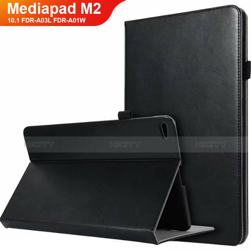 Funda de Cuero Cartera con Soporte L03 para Huawei MediaPad M2 10.1 FDR-A03L FDR-A01W Negro