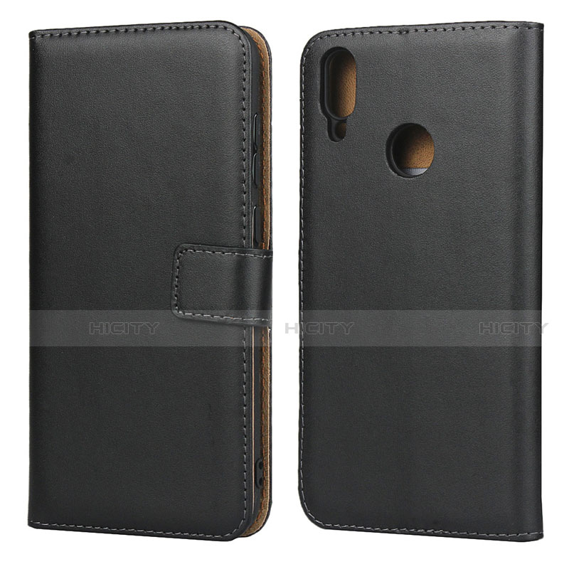 Funda de Cuero Cartera con Soporte L03 para Huawei Y7 (2019) Negro