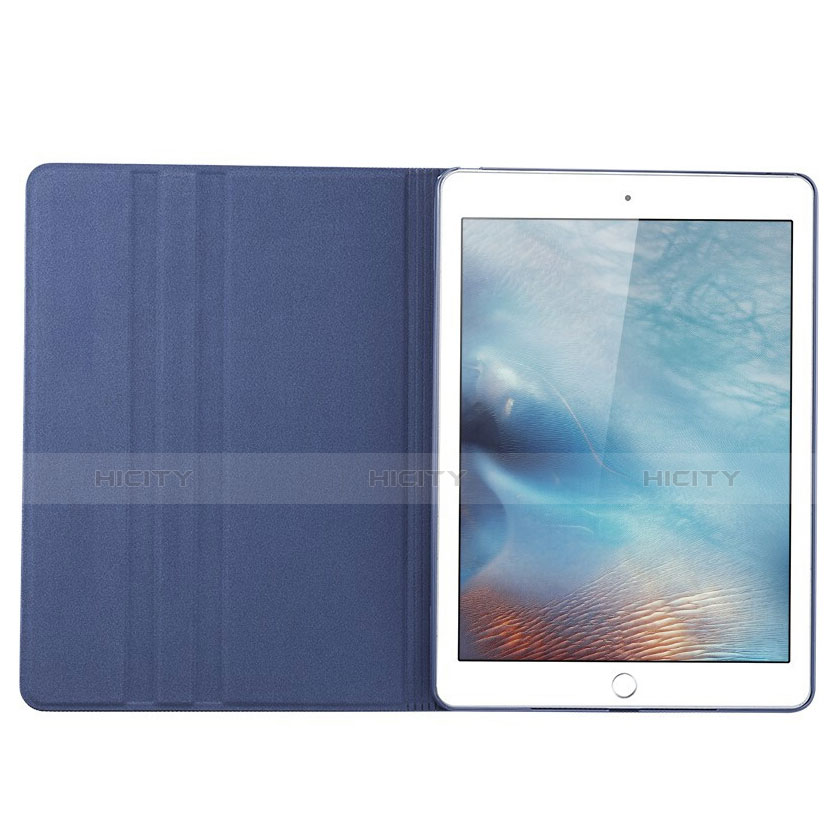 Funda de Cuero Cartera con Soporte L04 para Apple iPad Mini 4 Azul