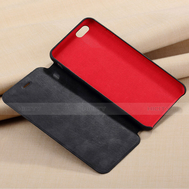 Funda de Cuero Cartera con Soporte L04 para Apple iPhone 6 Negro