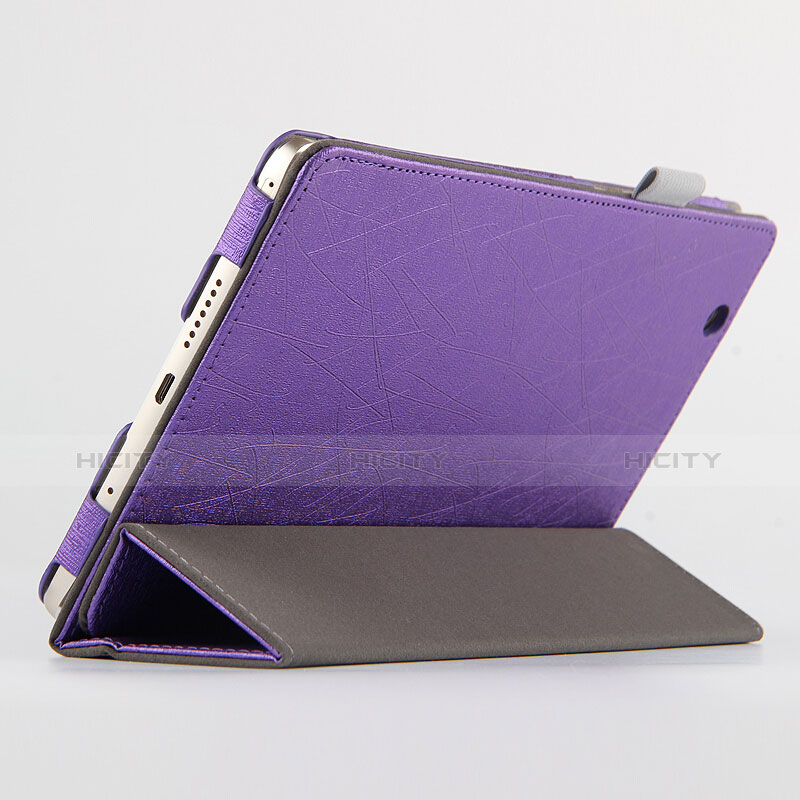 Funda de Cuero Cartera con Soporte L04 para Huawei Mediapad M3 8.4 BTV-DL09 BTV-W09 Morado