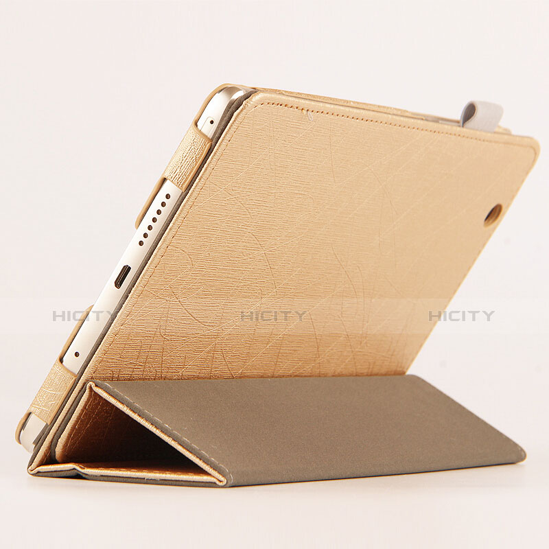 Funda de Cuero Cartera con Soporte L04 para Huawei Mediapad M3 8.4 BTV-DL09 BTV-W09 Oro