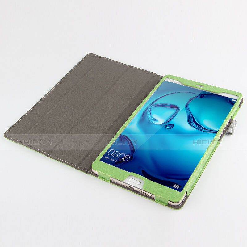 Funda de Cuero Cartera con Soporte L04 para Huawei Mediapad M3 8.4 BTV-DL09 BTV-W09 Verde