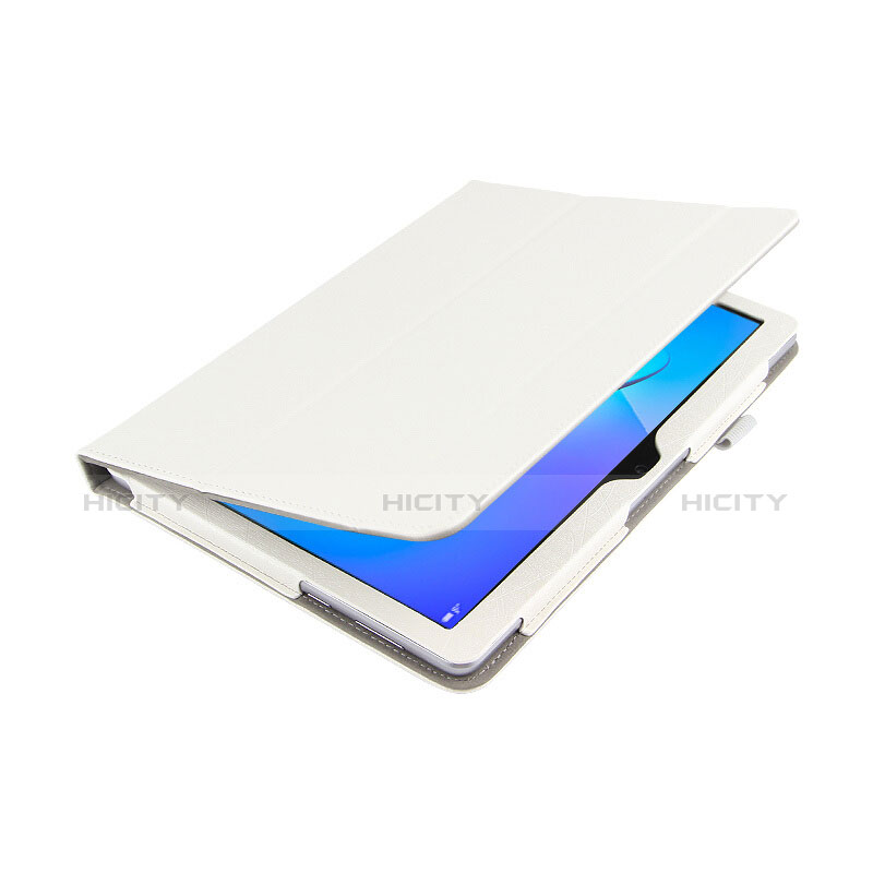 Funda de Cuero Cartera con Soporte L04 para Huawei MediaPad T3 10 AGS-L09 AGS-W09 Blanco